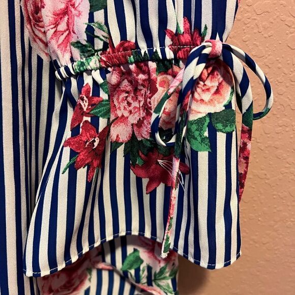 Charming Charlie striped floral off the shoulder top - Picture 4 of 7
